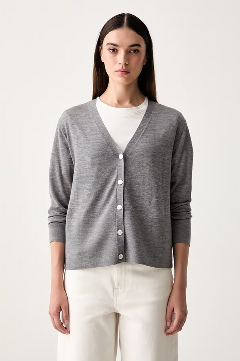 MM by Max Mara sweter rozpinany damski wełniany MMLSNACK szary 2626346017600