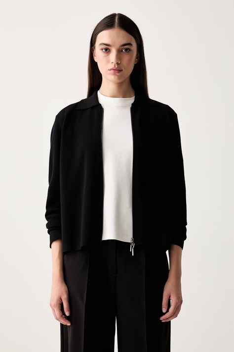 MM by Max Mara sweter rozpinany damski wełniany MMLSNACK czarny 2626346017600