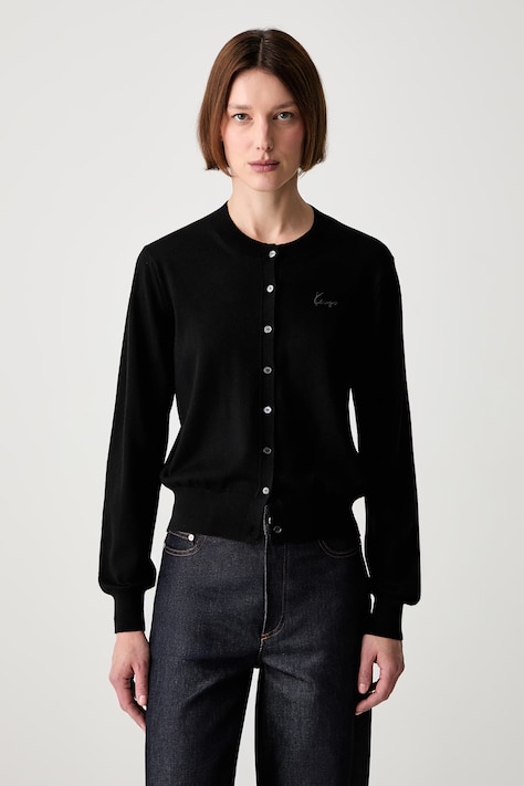 Kenzo kardigan wełniany damski czarny FG62CA7633LB