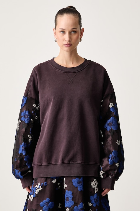Essentiel Antwerp Bluza damska z bawełną Kueer fioletowa Kueer.K2WN