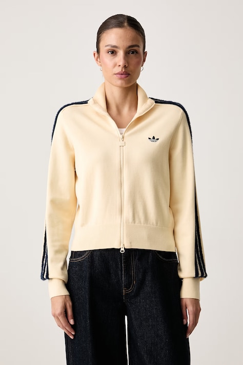 adidas Originals Pulover z zadrgo ženski z viskozo Knitted Firebird rumen KS6797