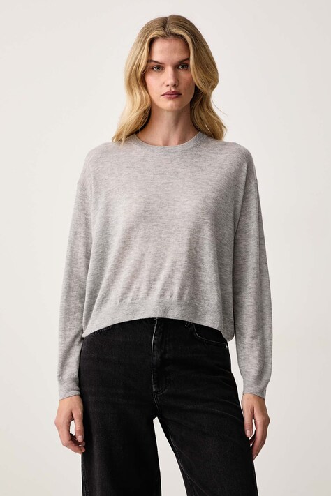 Zadig&Voltaire Sweter damski kaszmirowy SWAPY szary KWSW03019
