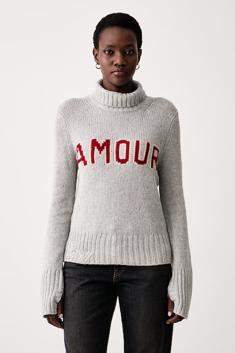Zadig&Voltaire Pulover za žene od vune NALMA sivi KWSW03101