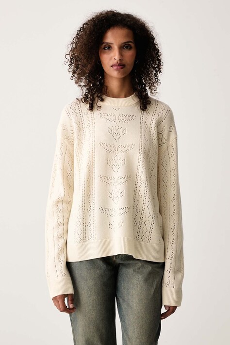 Zadig&Voltaire Sweter damski wełniany MARKUZ beżowy KWSW03009
