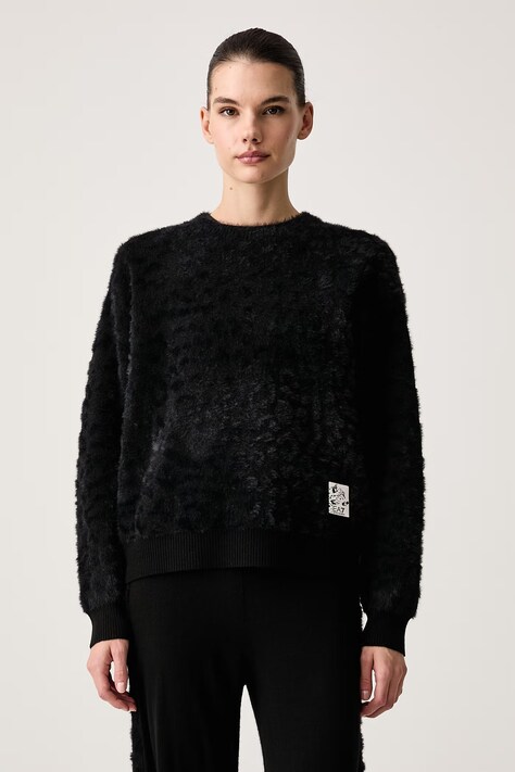 EA7 Emporio Armani Sweter lounge damski z dodatkiem wełny czarny AF26685.7W001559