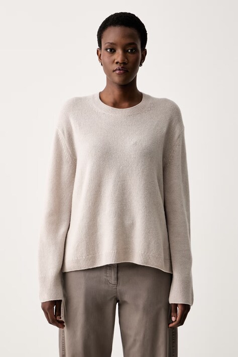 Marc O'Polo sweter damski wełniany beżowy 5000011925