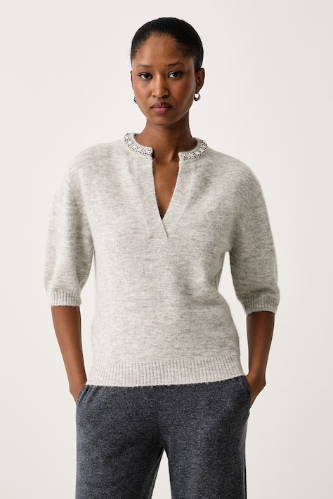 Pinko Pulover ženski z volno siv 107272 A3GH
