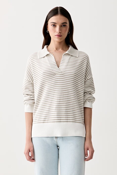 Barbour sweter damski bawełniany Aylesby beżowy LKN1778