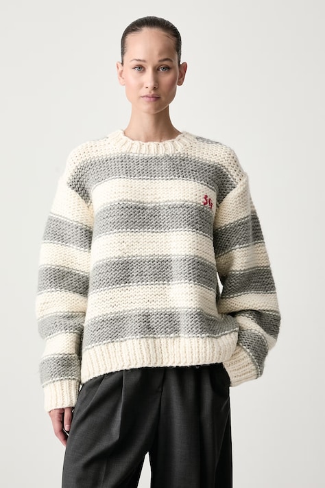 Stine Goya Sweter damski wełniany szary SG-AW26-K072-2497S