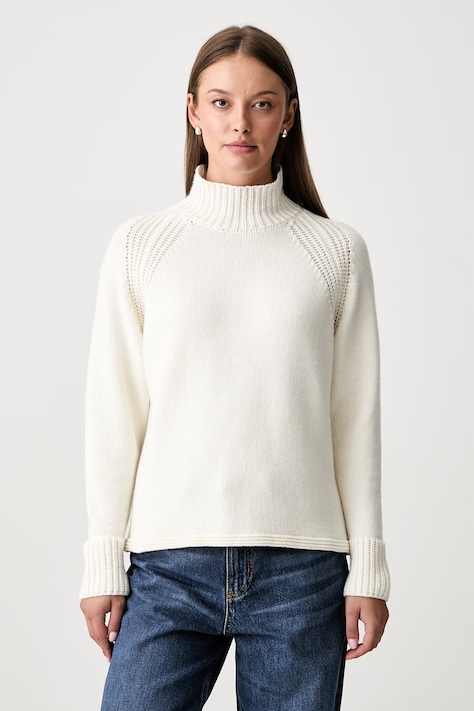 Joop! sweter damski z dodatkiem wełny beżowy 30104523