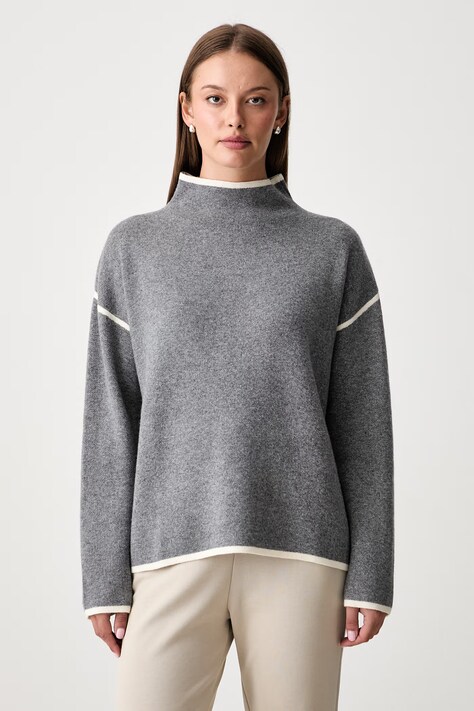 Joop! sweter damski z dodatkiem wełny szary 30104311