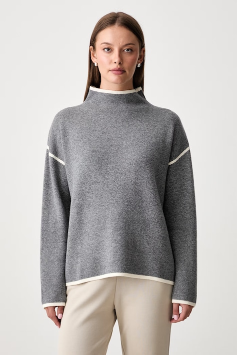 Joop! sweter damski z dodatkiem wełny szary 30104311
