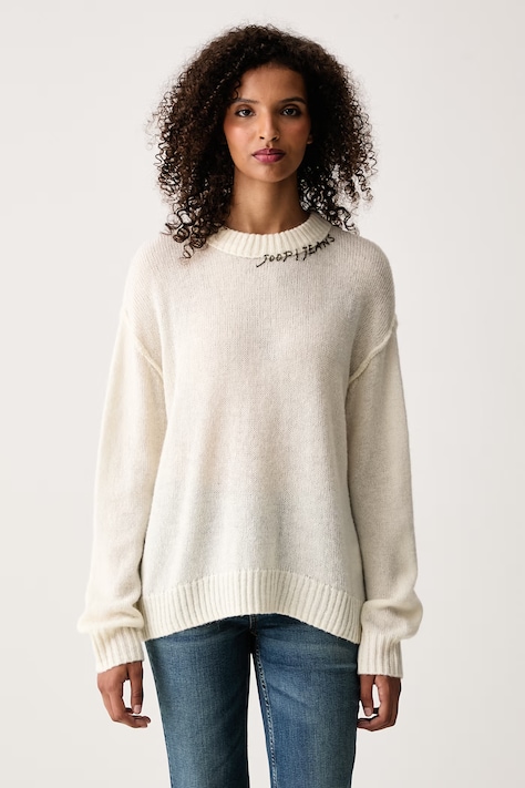 Joop! Sweter damski z wełną beżowy 30103648