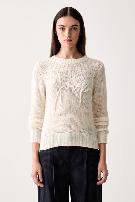 Joop! sweter damski z wełną beżowy 30103314