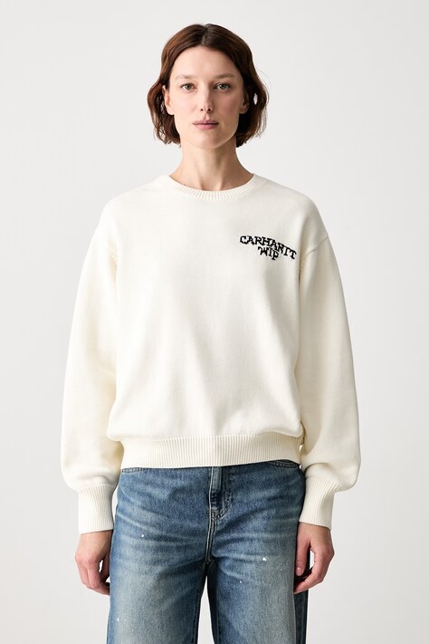 Carhartt WIP W Hugging Cats sweter bawełniany damski beżowy I036850