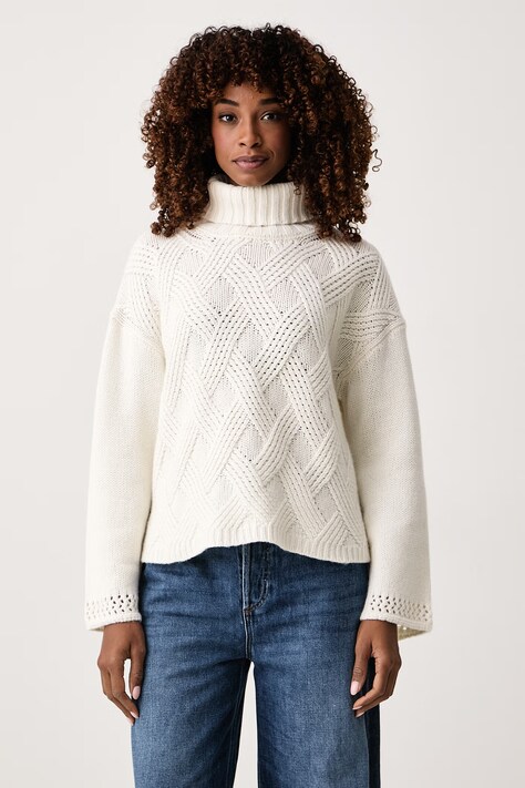 Twinset Sweter damski z wełną beżowy 262TT3353