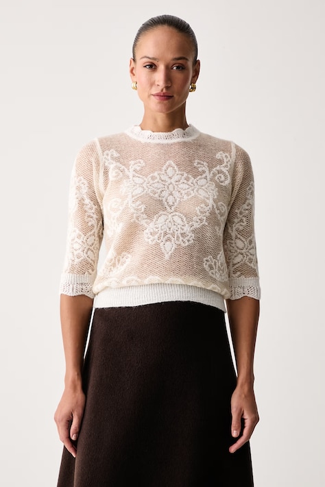Twinset Pulover pentru femei cu amestec de lână bej 262TP3341