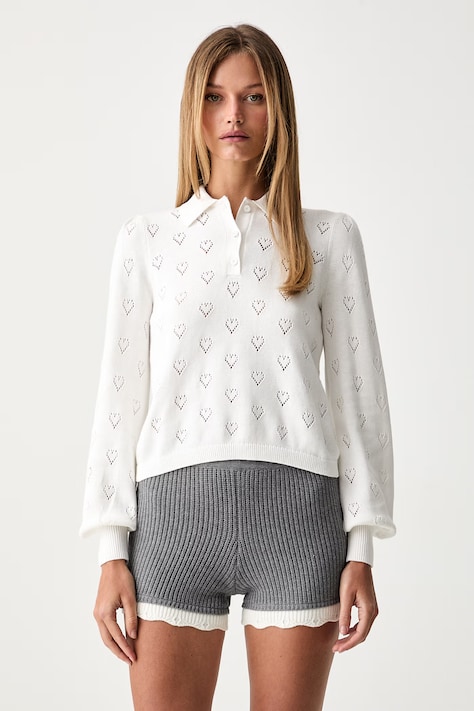 Twinset sweter damski z dodatkiem kaszmiru beżowy 262TP3022