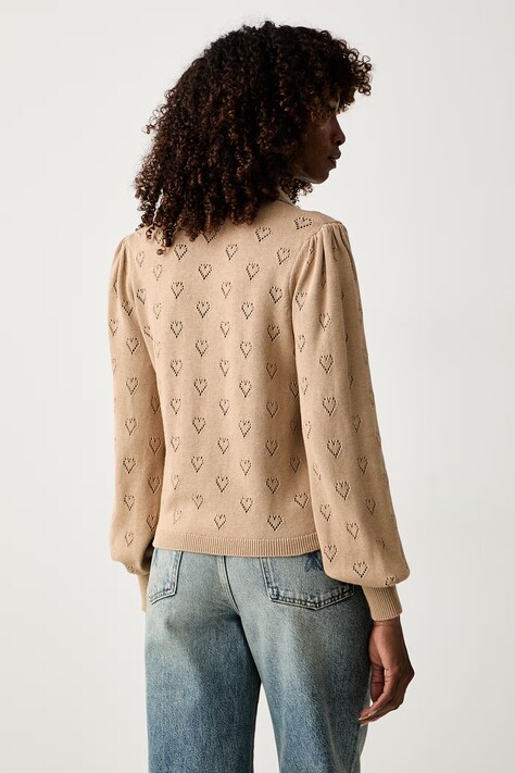 Twinset sweter damski z dodatkiem kaszmiru brązowy 262TP3022