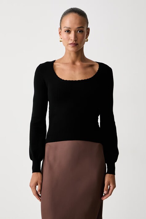 Twinset sveter dámsky s viskózou čierny 262TP3033