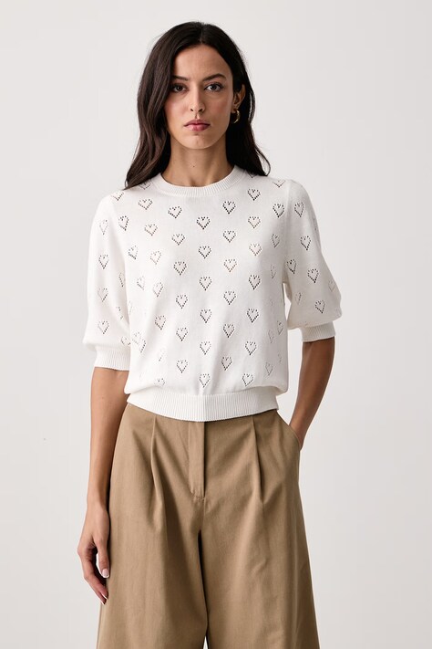 Twinset Sweter damski z dodatkiem kaszmiru beżowy 262TP3020