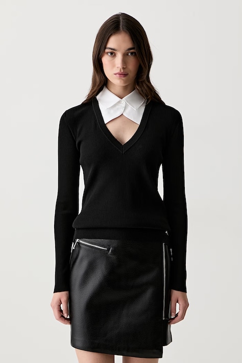 Karl Lagerfeld pulover pentru femei cu vâscoză negru B3W18024