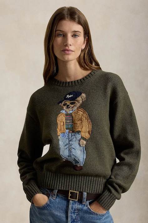 Polo Ralph Lauren sweter damski bawełniany zielony 211B17762