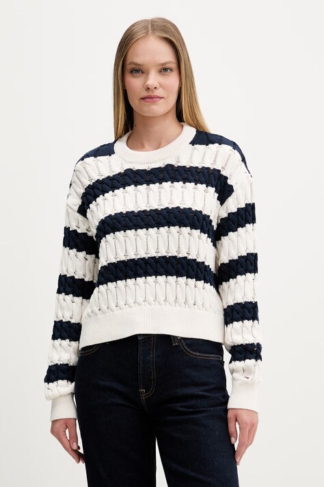 Tommy Jeans sweter damski bawełniany granatowy DW0DW22926