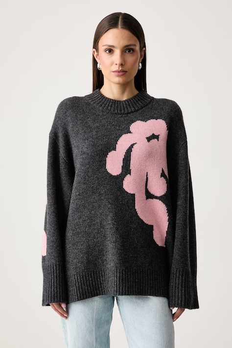 Marimekko Sweter damski z wełną szary 096084