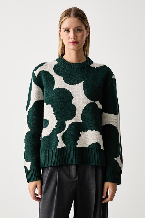 Marimekko Pulover za žene s vunom zeleni 096077
