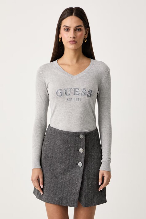Guess Sweter damski z wiskozy HANNAH szary W6BR55 Z1456
