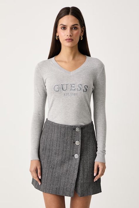 Guess Pulóver női viszkózzal HANNAH szürke W6BR55 Z1456