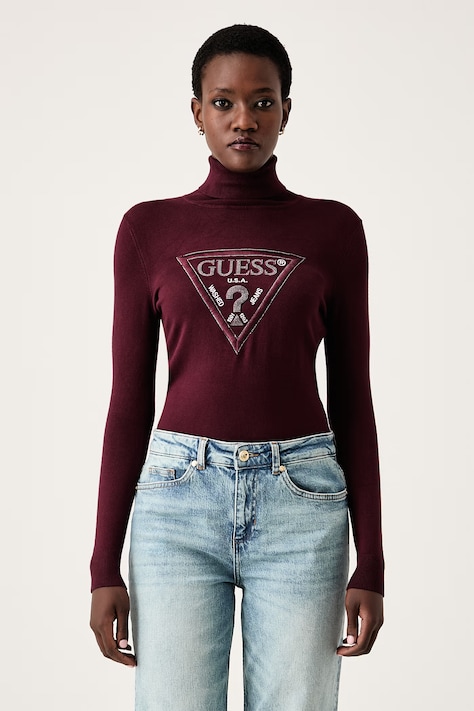 Guess Sweter damski z wiskozą HALLIE bordowy W6BR54 Z1455