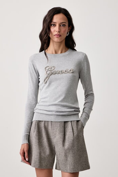 Guess Sweter damski z wiskozą GEORGIA szary W6BR53 Z1454
