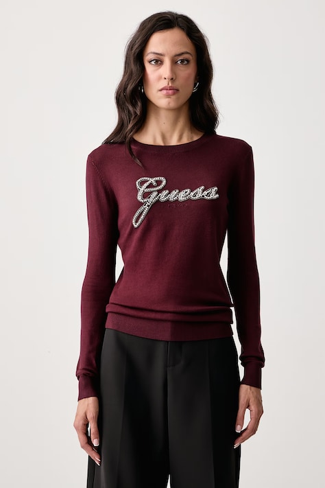 Guess Sweter damski z wiskozą GEORGIA bordowy W6BR53 Z1454