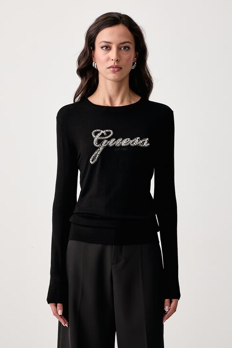 Guess Sweter damski z wiskozą GEORGIA czarny W6BR53 Z1454