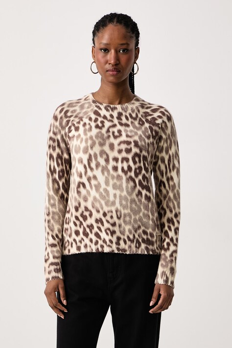 Guess Sweter damski z dodatkiem wełny HELEN beżowy W6BR46 Z1445