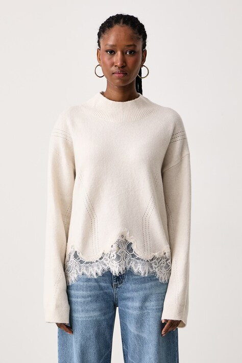 Guess Sweter damski z wełną HAYDEN beżowy W6BR38 Z1433