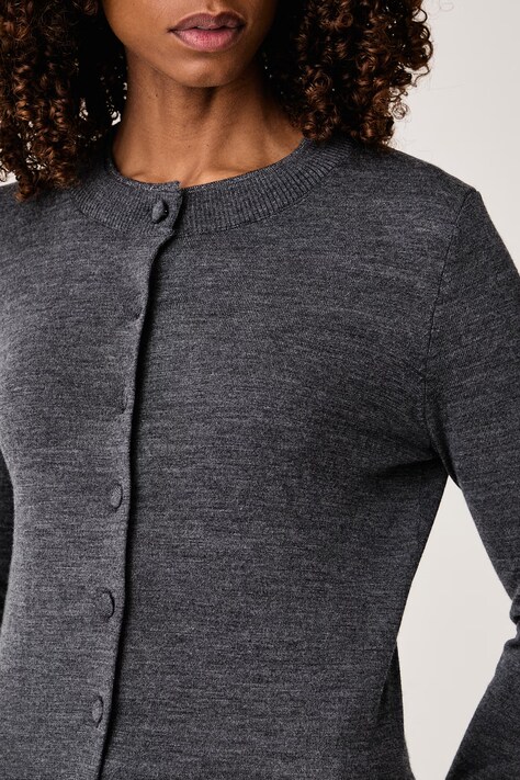Guess Kardigan za žene od merino vune PRISCILLA sivi W6BR32 Z1425