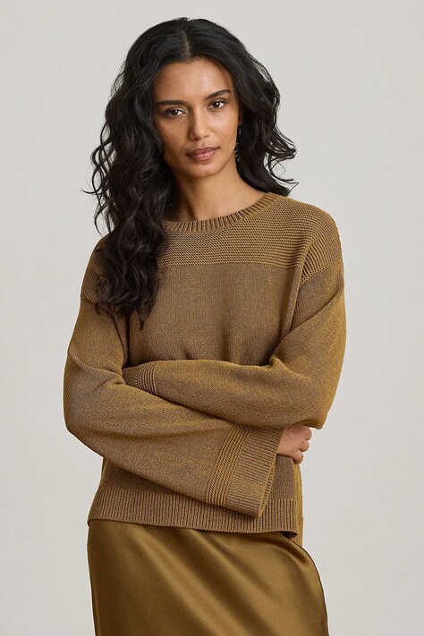 Lauren Ralph Lauren sweter damski z bawełną brązowy 200B20915