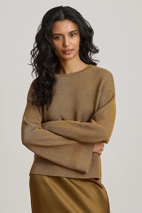 Lauren Ralph Lauren sweter damski z bawełną brązowy 200B20915