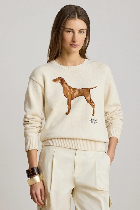 Lauren Ralph Lauren sweter damski bawełniany beżowy 200P14120