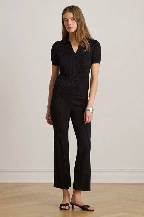 Lauren Ralph Lauren светр з короткими рукавами жіночий з віскозою — AW26-SWDZUB, чорний — фото 3