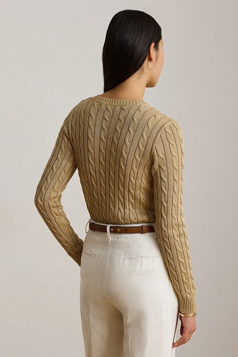 Lauren Ralph Lauren sweter damski z bawełną beżowy 200P14039