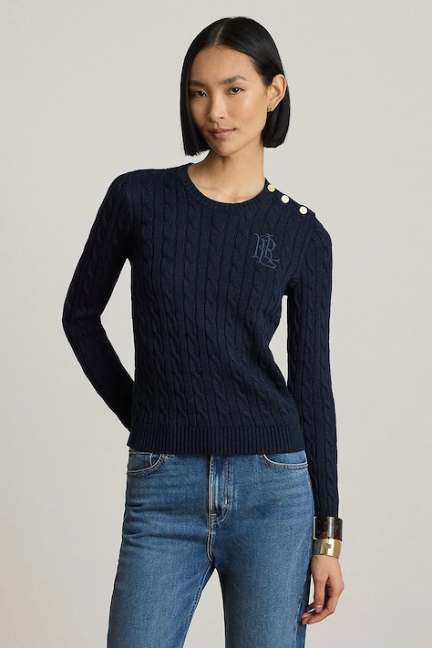 Lauren Ralph Lauren sweter damski z bawełną granatowy 200P14039
