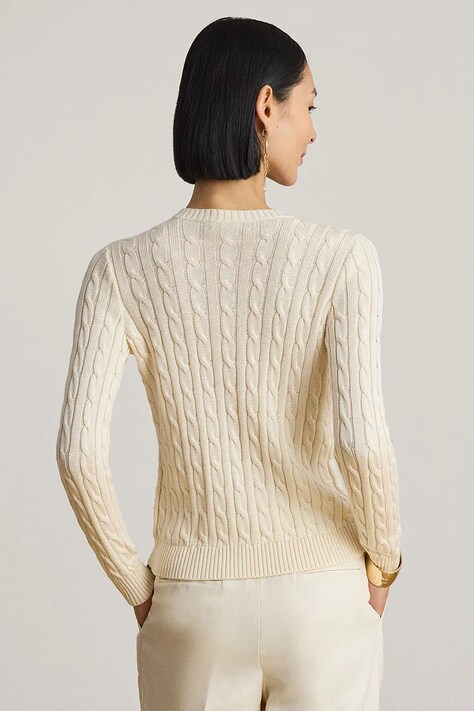 Lauren Ralph Lauren kardigan damski z bawełną beżowy 200P14040