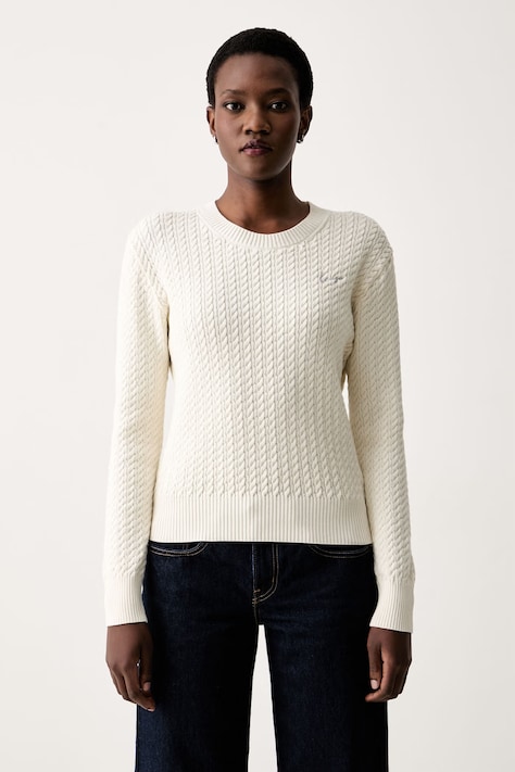 Kenzo sweter damski z wełną beżowy FG62PU7623LK