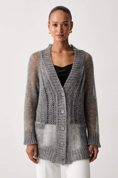 Ermanno Scervino LIFE kardigan damski z wełną szary D494N500VYN