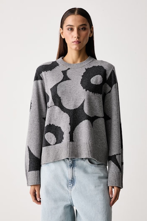 Marimekko Sweter damski wełniany szary 095727