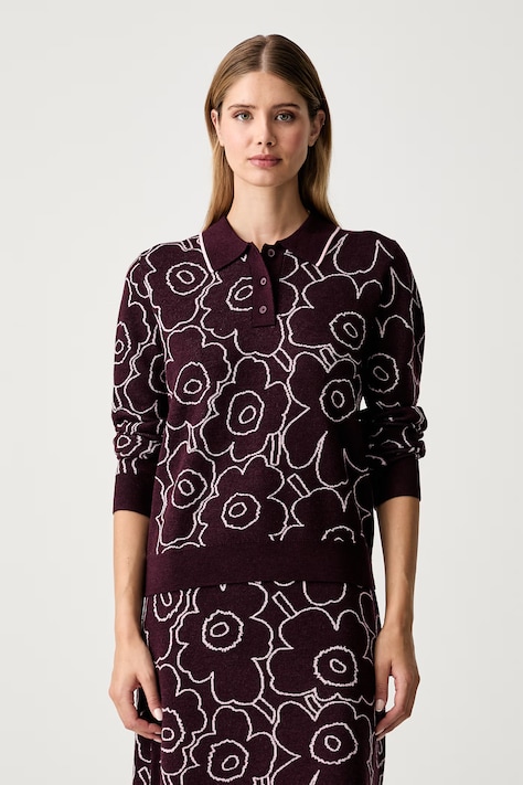 Marimekko pulover za žene s vunom ljubičasti 095715